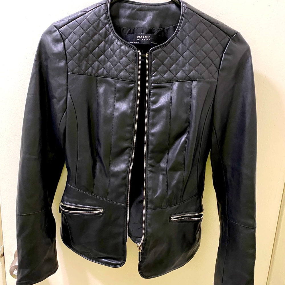 Zara Black Pleather Jacket